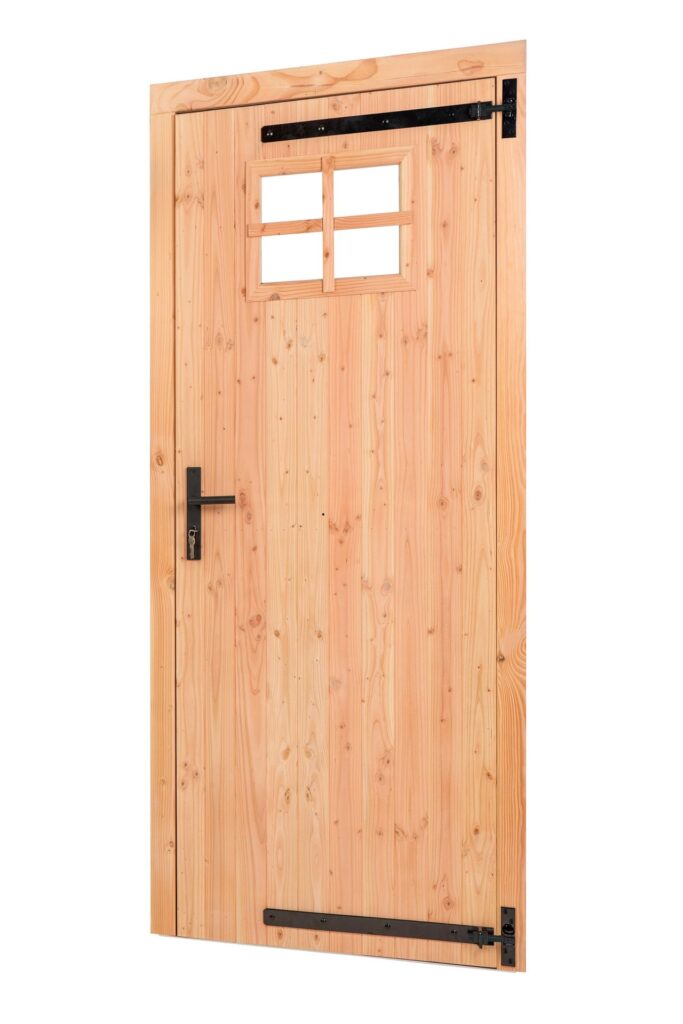 douglas enkele klampdeur met klein raam b1000xh2050mm buitenmaat, rechtsdraaiend